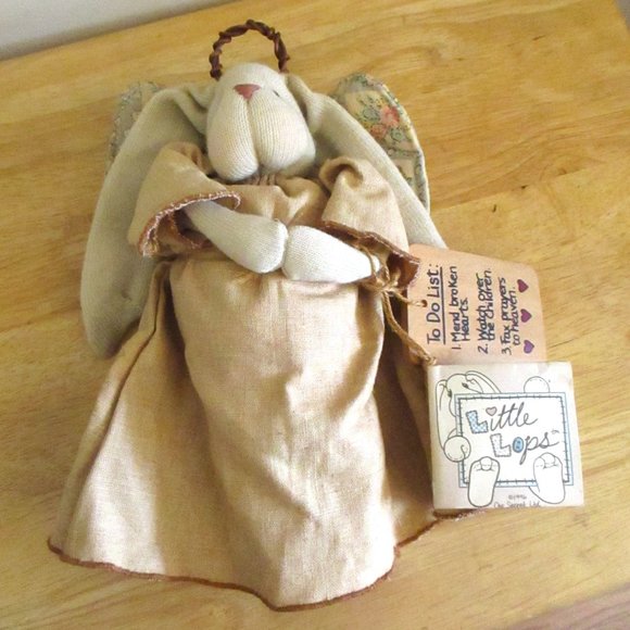 Vintage 1996 Little Lops Guardian Angel Lop Bunny, Wings - Picture 13 of 14